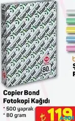 COPİER BOND FOTOKOPİ KAĞIDI 500 YAPRAK 80 GR indirimli fiyat COPİER BOND FOTOKOPİ KAĞIDI 500 YAPRAK 80 GR fiyat ve kampanya bilgisi